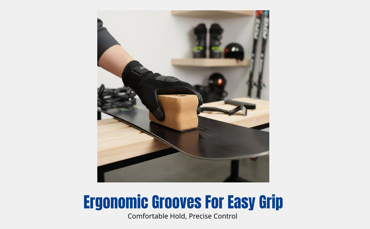 Ski Wax Polishing Cork, Pressed Block, Dual-Use Waxing and Grinding Tool, Easy Grip, Snowboard Maintenance