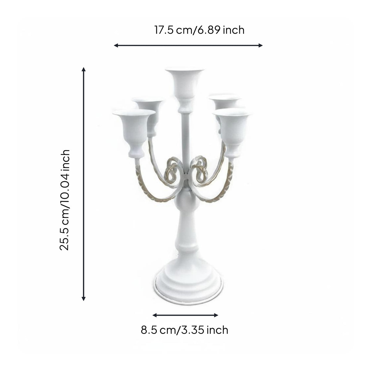 Ornate 5 Arm Candelabra Elegant 5-Candle Candle Stand Table Centerpiece