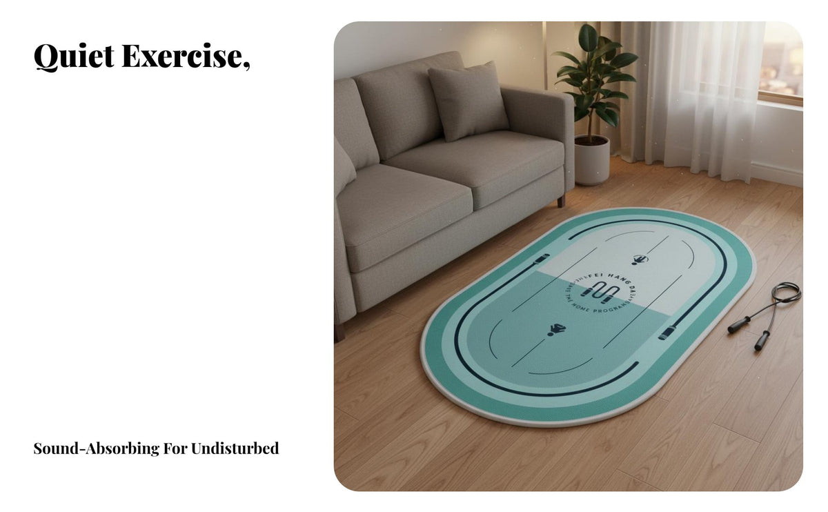 Non-Slip Jump Rope Mat Thickened Design Skipping Mat Multipurpose Cushioned Floor Pad High Elasticity for Apartment Dwellers, Indoor