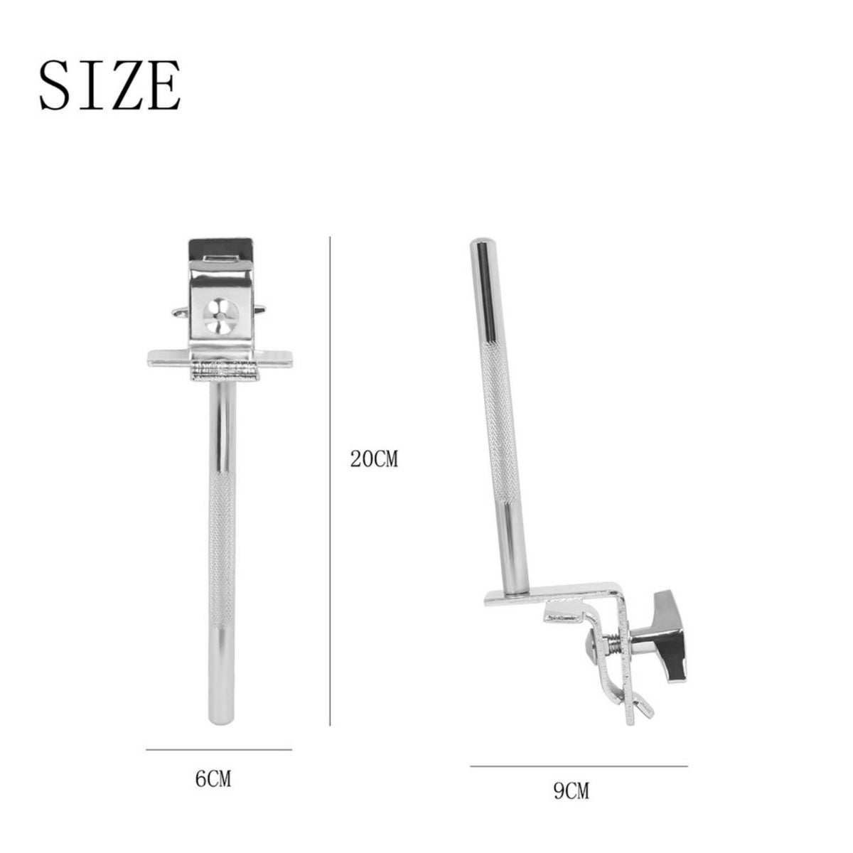 2 Pieces Drum Clamp with Rotating Joint Percussion Accessory Clamp Metal Hardware for Drummers, Rehearsal Rooms