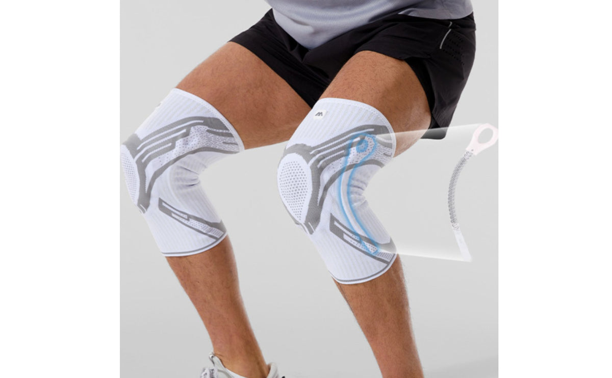 Shock Absorbing Knee Brace with Flexible Support Anti-Collision Sports Knee Pad Breathable Material Safeguarding Equipment Pain Relief for Athletes, Runners, Hikers, Basketball, Running, Soccer, Gym