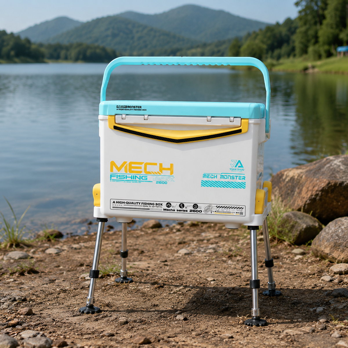 Waterproof Fishing Tackle Box, 26L Polymer Fishing Box with Latch, Portable for Carp Anglers & Terminal Tackle