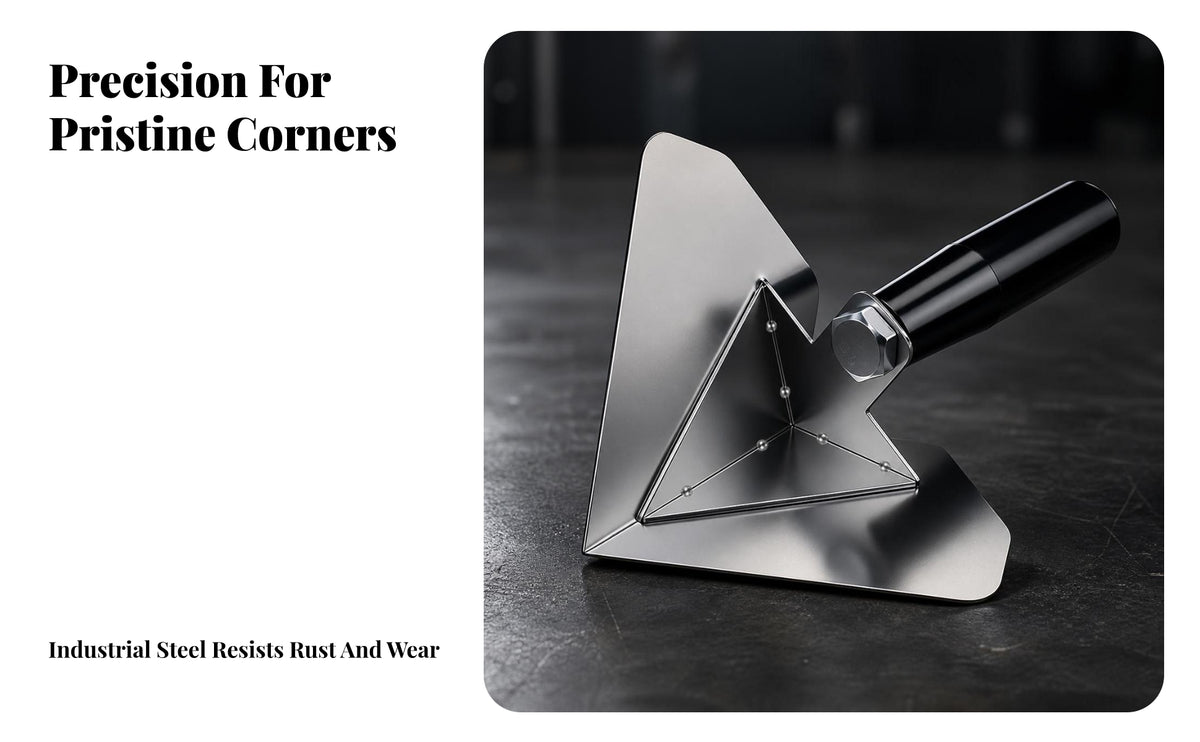 Inside Corner Trowel Mirror Polished Corner Finishing Tool with ABS Handle 90-Degree Trowel Heavy Duty Long-Lasting