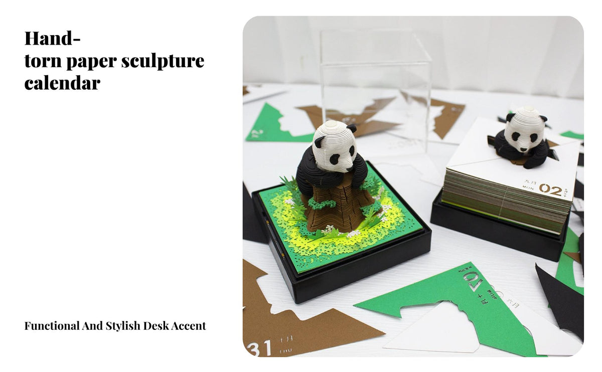 Creative Gift Tear-Away Panda Sculpture Notepad Cut Tear-Away Paper Sculpture Multi-Functional for Students, Adults, Bedroom, Bookshelf