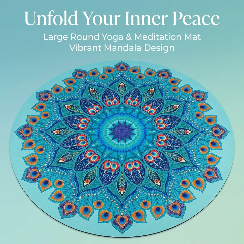 Mat Diameter Circular Exercise Mat Thick Non-Slip Training for Meditation, Pilates, Dance