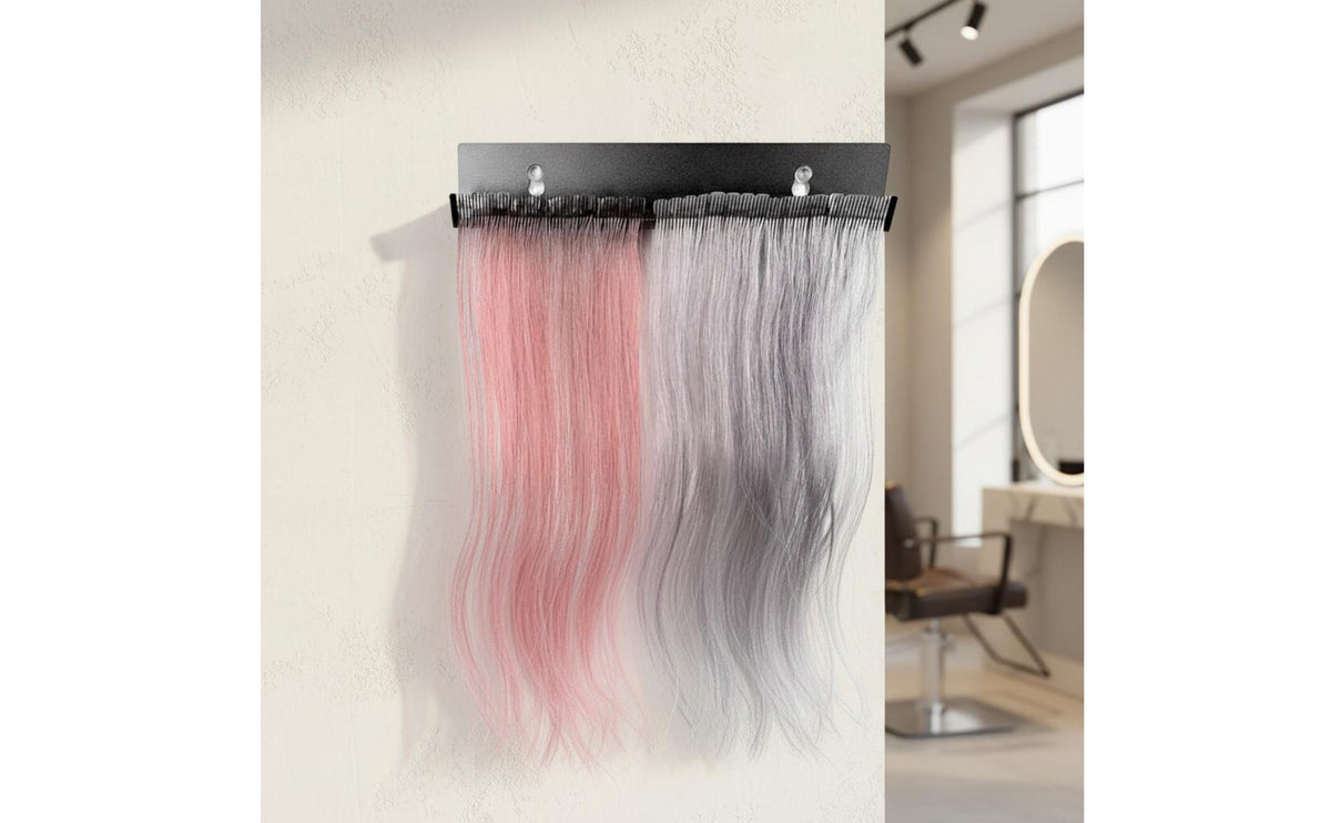 Wall Mounted Hairpiece Holder Rack Sturdy Metal Construction Hair Weft Styling Effortless Setup to Install for Barbershop