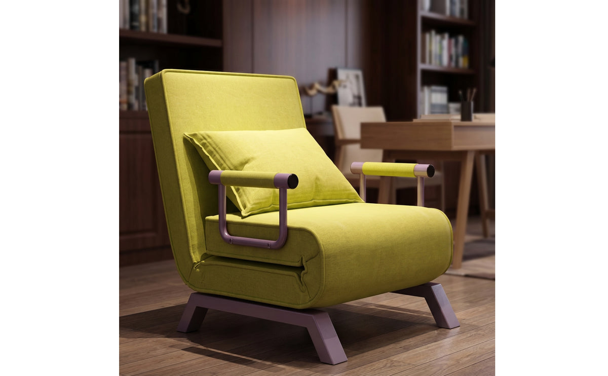 Space-Saving Sleeper Chair with Armrests Foldable Folding Sofa Chair Padded Folding Sofa Bed Upholstered for Guests, Students, Small Areas, Living Room