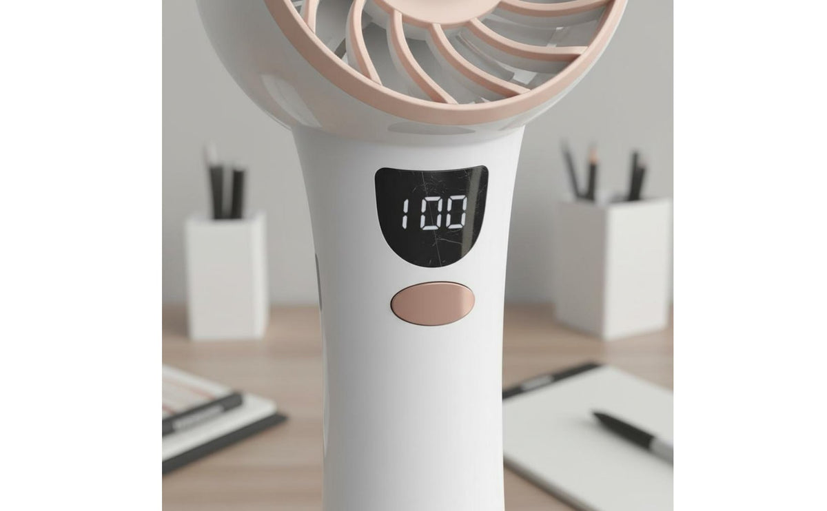 Digital Display Mini Fan Portable Handheld Personal Fan Adjustable Speed Settings for Office Workers, Commuters, Dorm, Travel, Outdoor