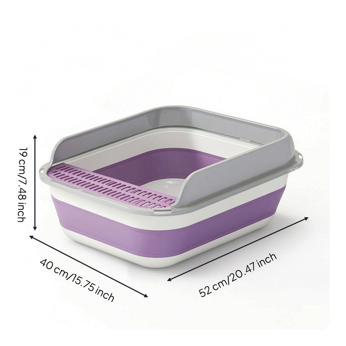 Foldable cat Litter Box Waste Receptacle Portable Semi-Enclosed Waste Receptacle Low-Profile Pet Supply for Kittens, Indoor