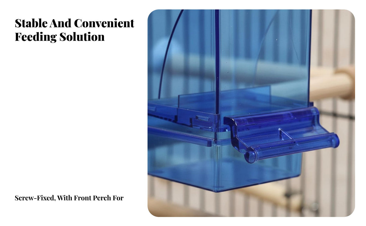 Automatic birds Feeder Water Resistant Automatic Parrot Feeder Reduces Waste Cage Food Container for Parrots, Cockatiels, Indoor