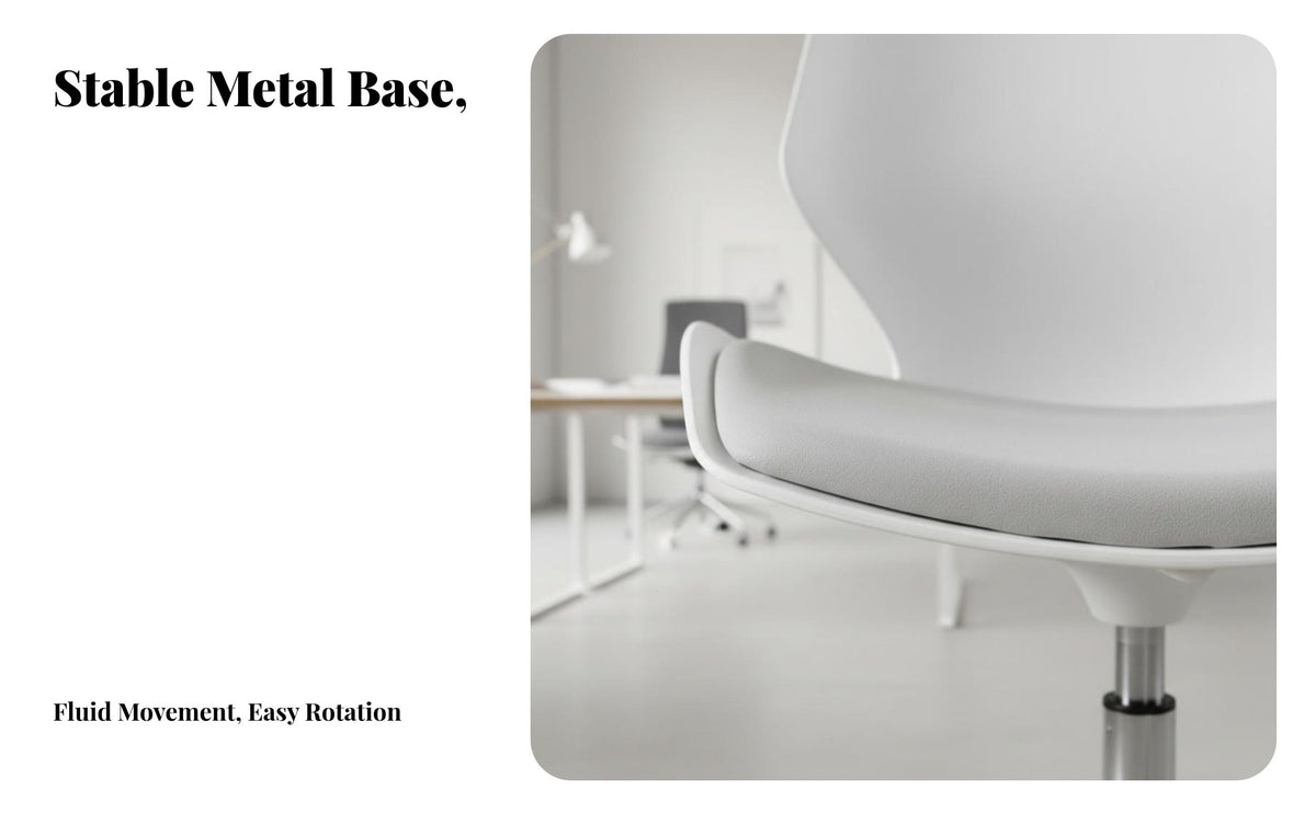 Adjustable Height Castered Shell Chair Wheeled Base Office Furniture Ergonomic Back Support Swivel Seat Modern Design for Students, Teens, Conference Room, Bedroom