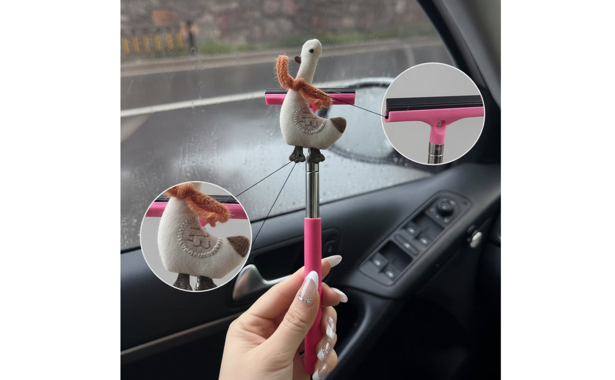 Car Mirror Squeegee Portable Cleaning Tool Comfortable Grip for Rainy Days