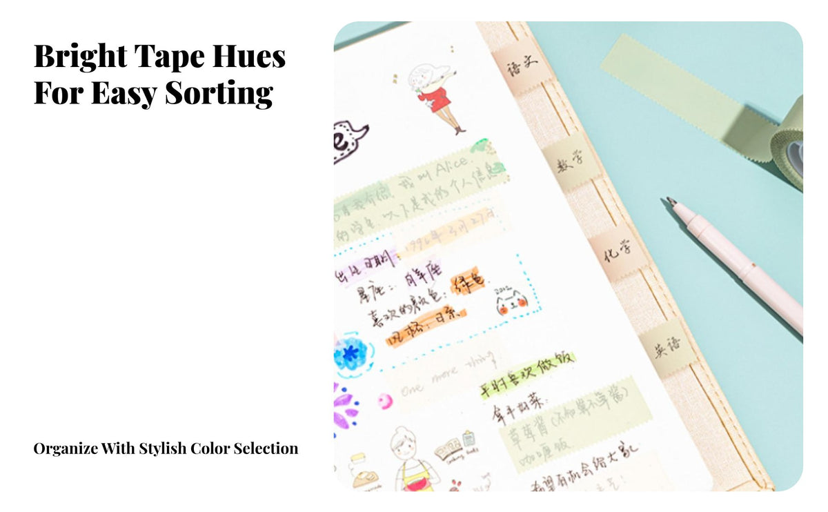 2 Rolls Y Note Simple to Tear to Tear Repositionable Note Tape Non-Marking Writable Memo Tape for Office Workers, Readers, Journaling, School, Reading