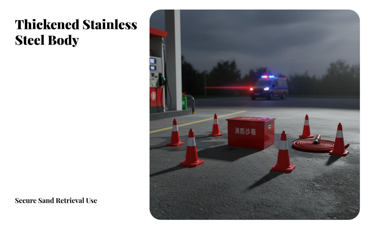 Thickened Material Fire Sand Box Heavy Duty Fire Extinguishing Sand Container Strong Load-Bearing Safety Equipment Deformation Resistant for Factory Workers, Property Managers, Gas Station Attendants, Factories, Construction Sites, Warehouses, Workplaces