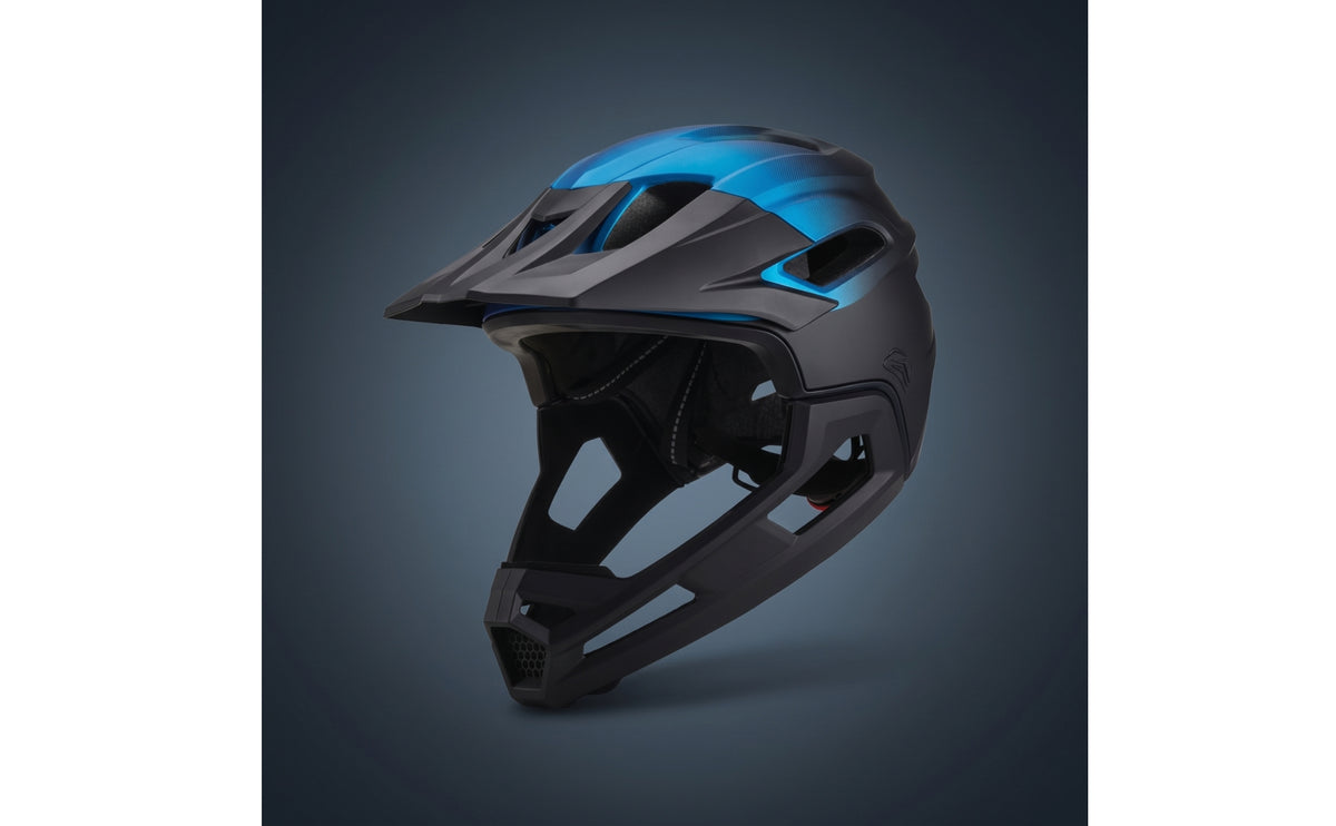 Vented Full-Face Cycle Helmet Aerodynamic Helmet with Chin Guard Breathable Comfortable for Mountain Biking