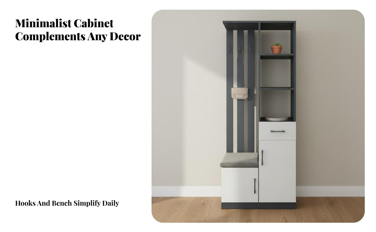 Multifunctional Entryway Cabinet Space Saving Shoe Storage Bench with Partition Reinforced Glass Doors Tree with Bench and Shoe Storage for Way