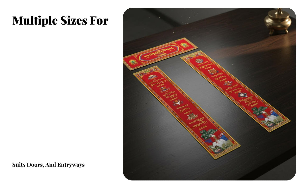 Tibetan Style Couplets, Ethnic Holiday Door Decor, Tibetan Blessing Poster
