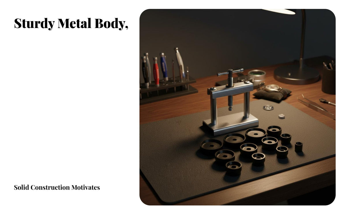 Manual Watch Case Press Threaded Turn Design Watch Back Closer Tool Easy to Use for Watchmakers, Hobbyists, Workshop