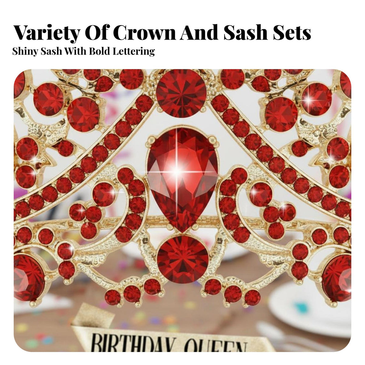 2 Pieces Birthday Queen Crown and Sash Sparkling Crystal S Birthday Crown and Sash Set Silver Princess Tiara Elegant Design