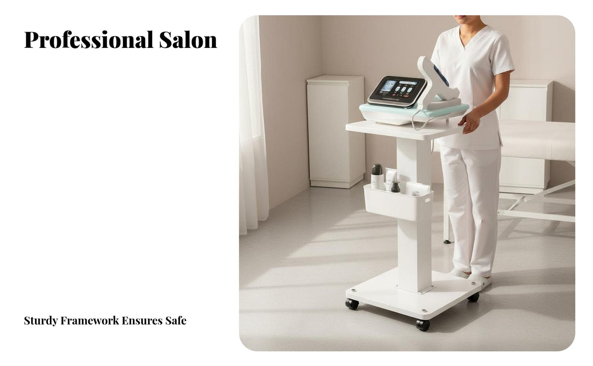 Beauty Salon Trolley Full Rotation Casters Esthetician Trolley Cart Stable and Sturdy Skincare Devices Stand for Beauticians, Barber Shop, Home