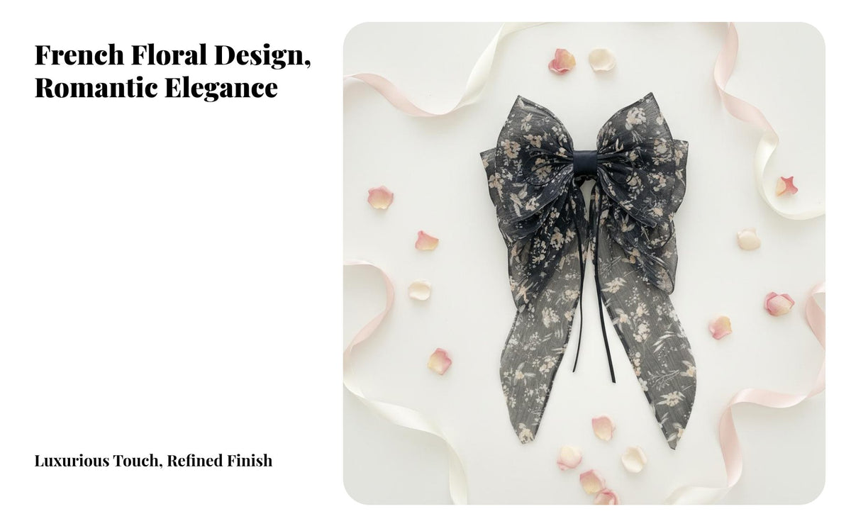 Floral Ribbon Hair Clasp Romantic Design Transparent Flower Hair Clasp Floral Jaw Clamp Elegance Ful Ribbons Elegant Design