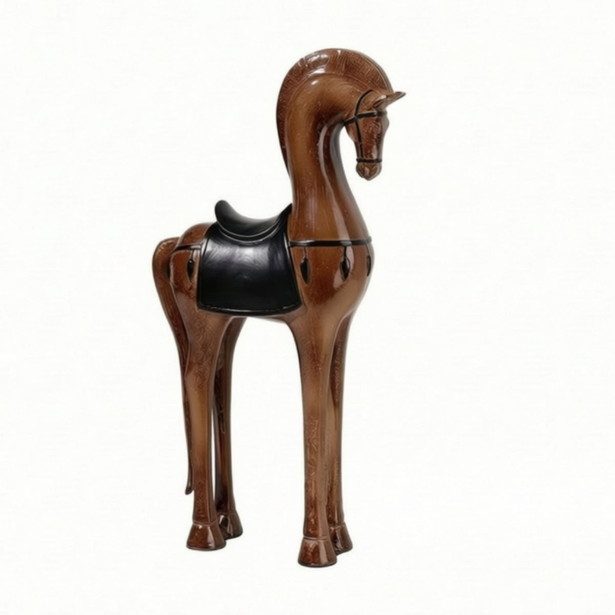 Horse Figurine with Pedestal Decorative Horse Figurine Minimalist Sculpture for Living Room, Office, Study