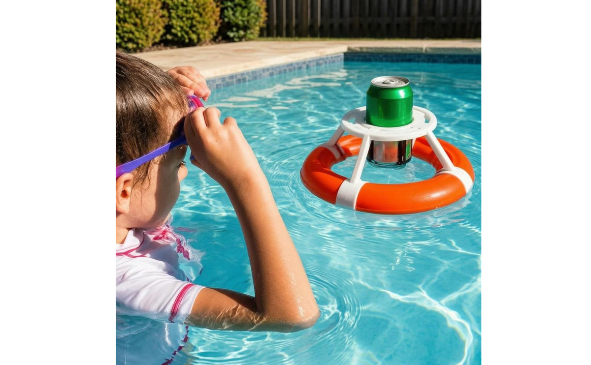 Floating Gyro Cup Holder 3D-Printed Gyro Cup Holder Pool Drink Buoy PLA Buoyant Pool Beverage Buoy Orange
