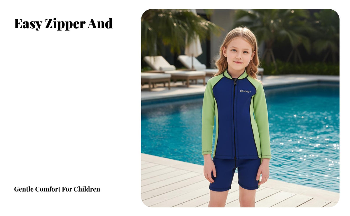 Child S Two-Piece Wetsuit Jellyfish Protection children's Split Wetsuit Long Sleeve Dive Suit for Children Stretchable Material