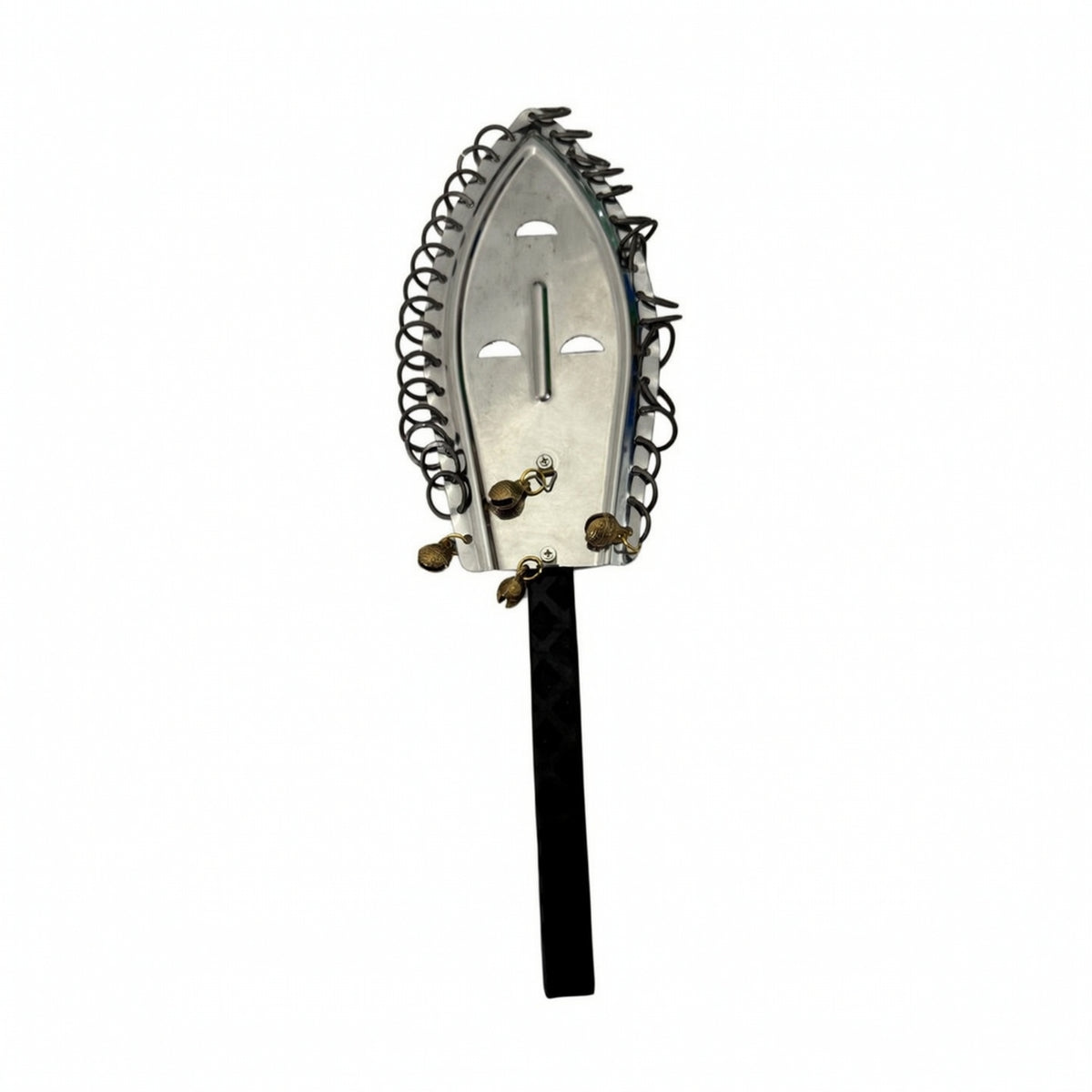 African Shaker Metal Shaker with Bells Traditional Rattle for Live Music, Cultural Performances, Rehearsals