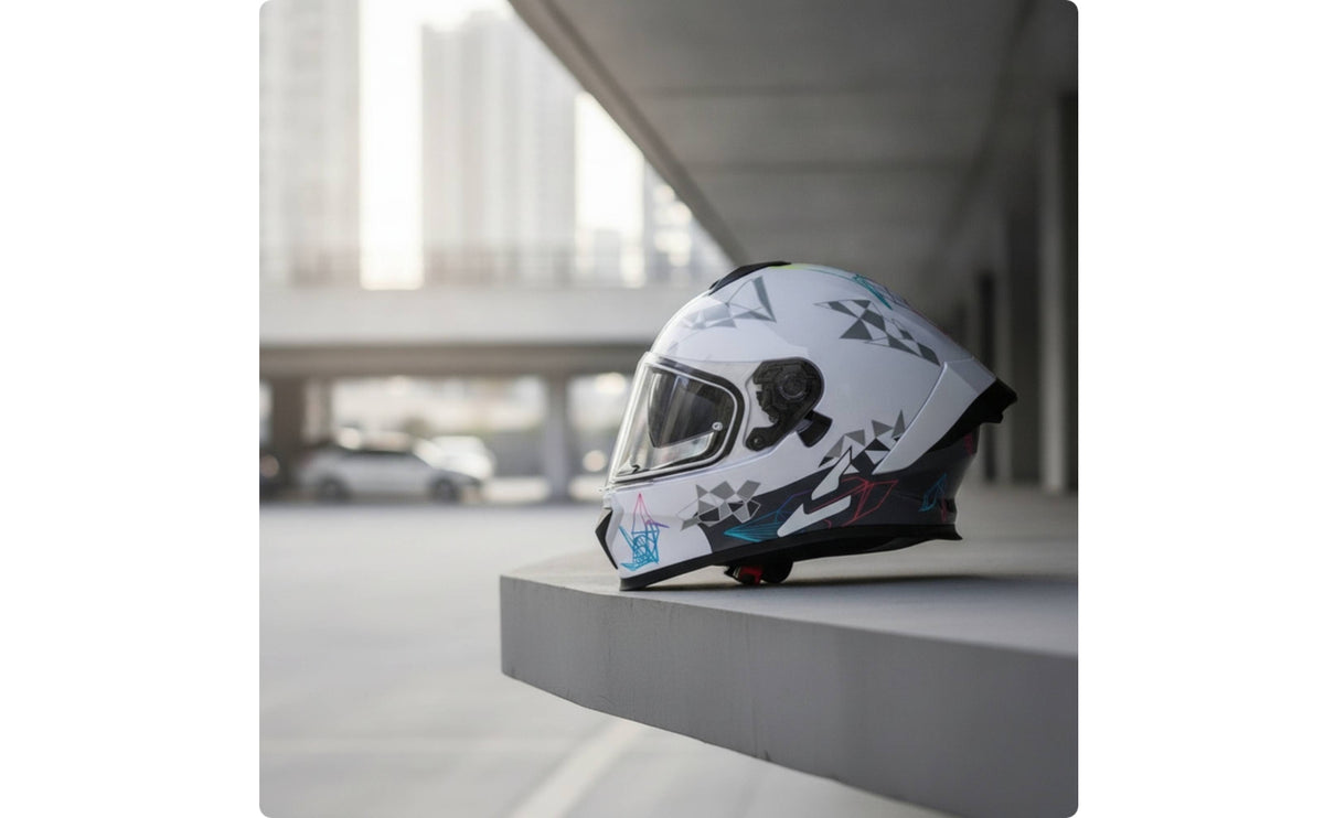 DOT Certified Full Face Helmet | Glossy, Helmet with visor, for Motorcycle Riding