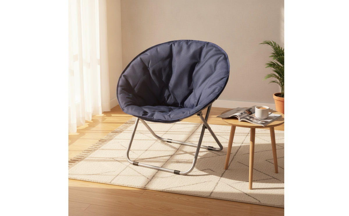 Folding Moon Chair Portable Moon Chair with Steel Frame Space-Saving Furniture for Students, Teens, Bedroom