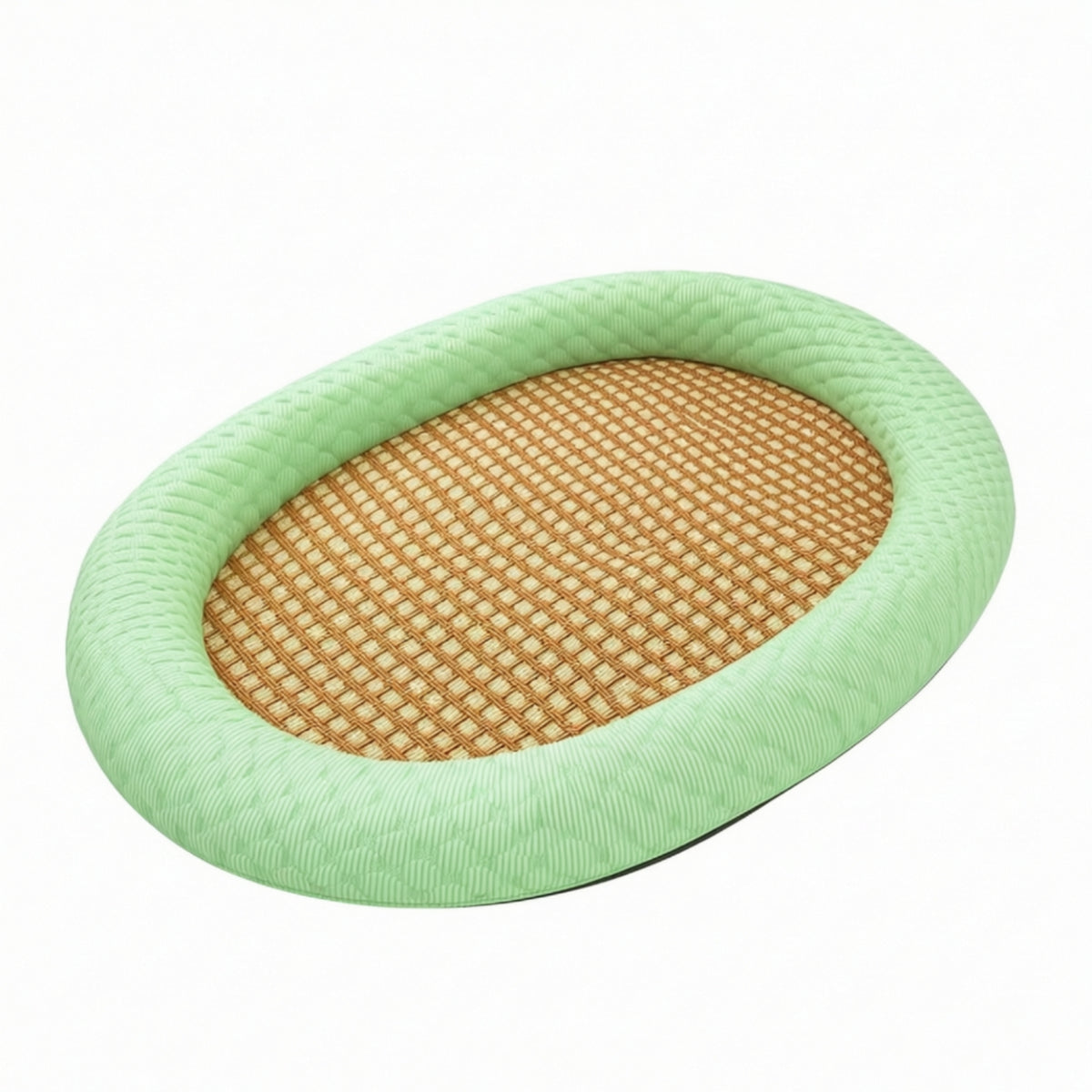 Breathable Pet Cooling Nest Woven Cooling Mat Bed Soft Pet Bed with Cushioned Rim for Young Dogs
