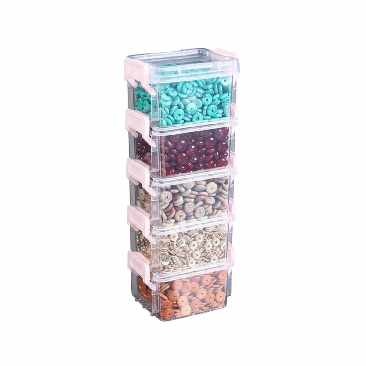 24-Compartment Bead Case Transparent Design Organizer Box Multicompartment for Desktop