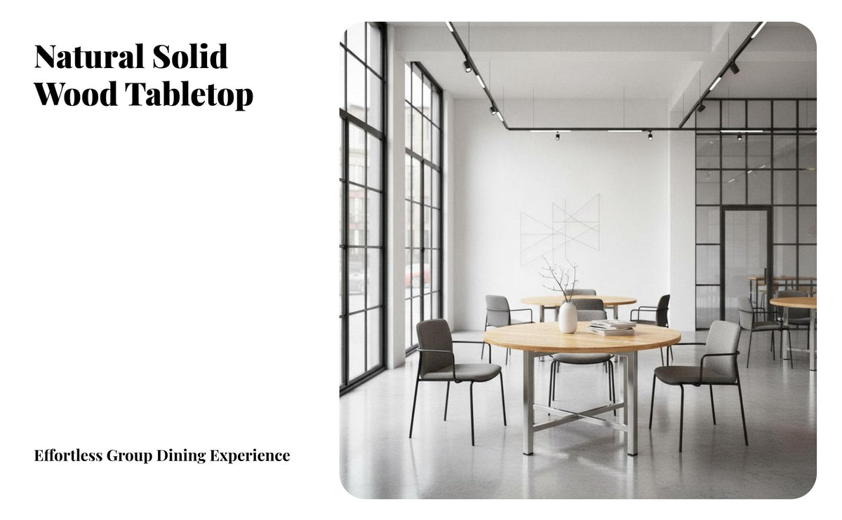 Round Dining Firm Table Structure Large Banquet Table Commercial Grade for Restaurant Owners, Businesses, Banquets, Restaurants, Weddings