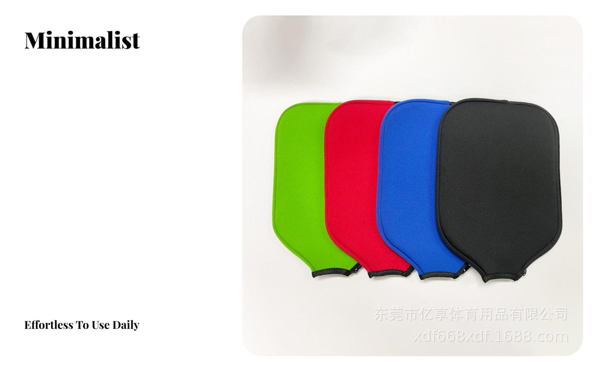 Water-Resistant Pickleball Paddle Cover Scratch Protection Neoprene Racket Protector Zipper Closure for Travel