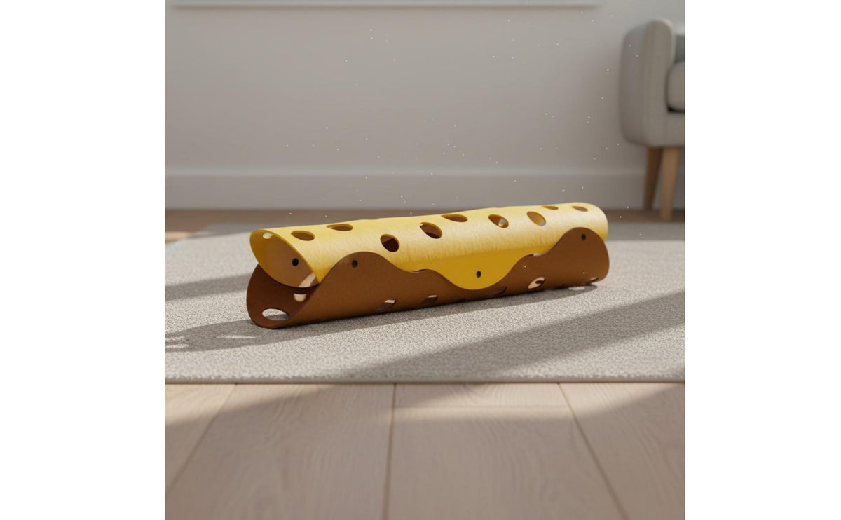 Multi-Functional Feline Maze Tunnel Easy to Assemble Scratch Board Tunnel Hide and Seek Play Pet Toy Claw Care
