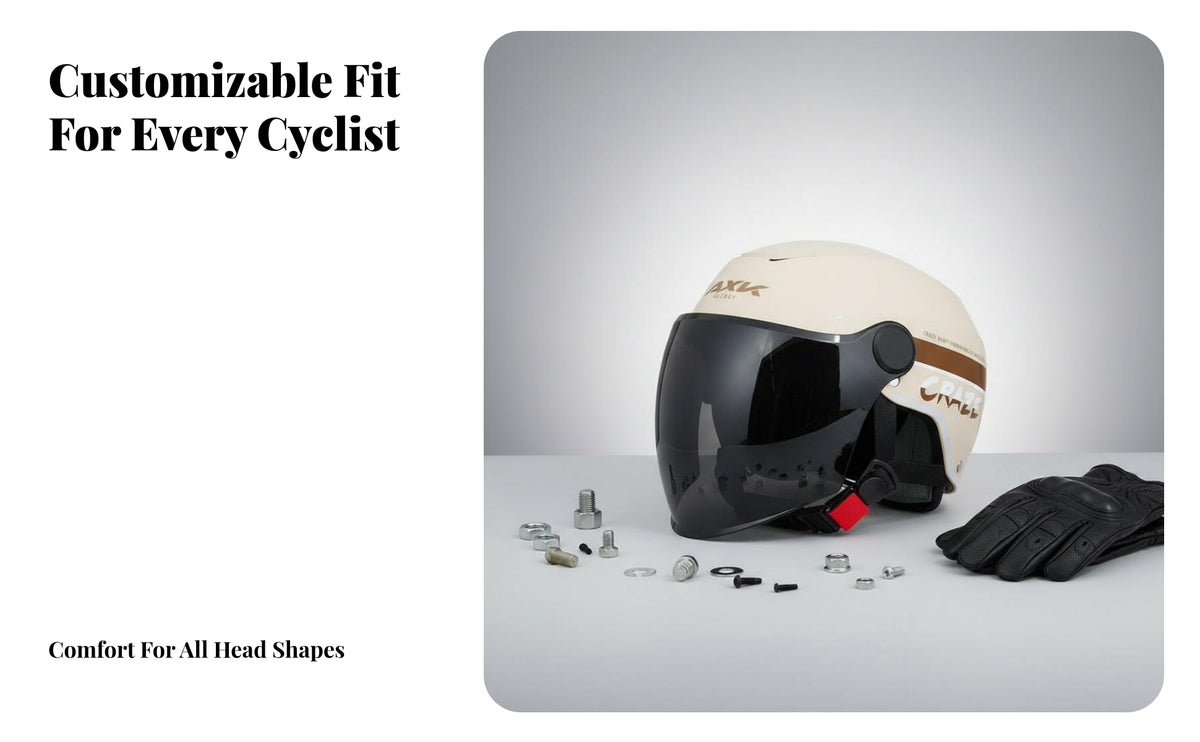 Motorcycle Half Helmet 3C Certified Helmet Four-Season Secure Headwear for Adults, Biker S, Daily Commute, Motorcycling, Outdoor