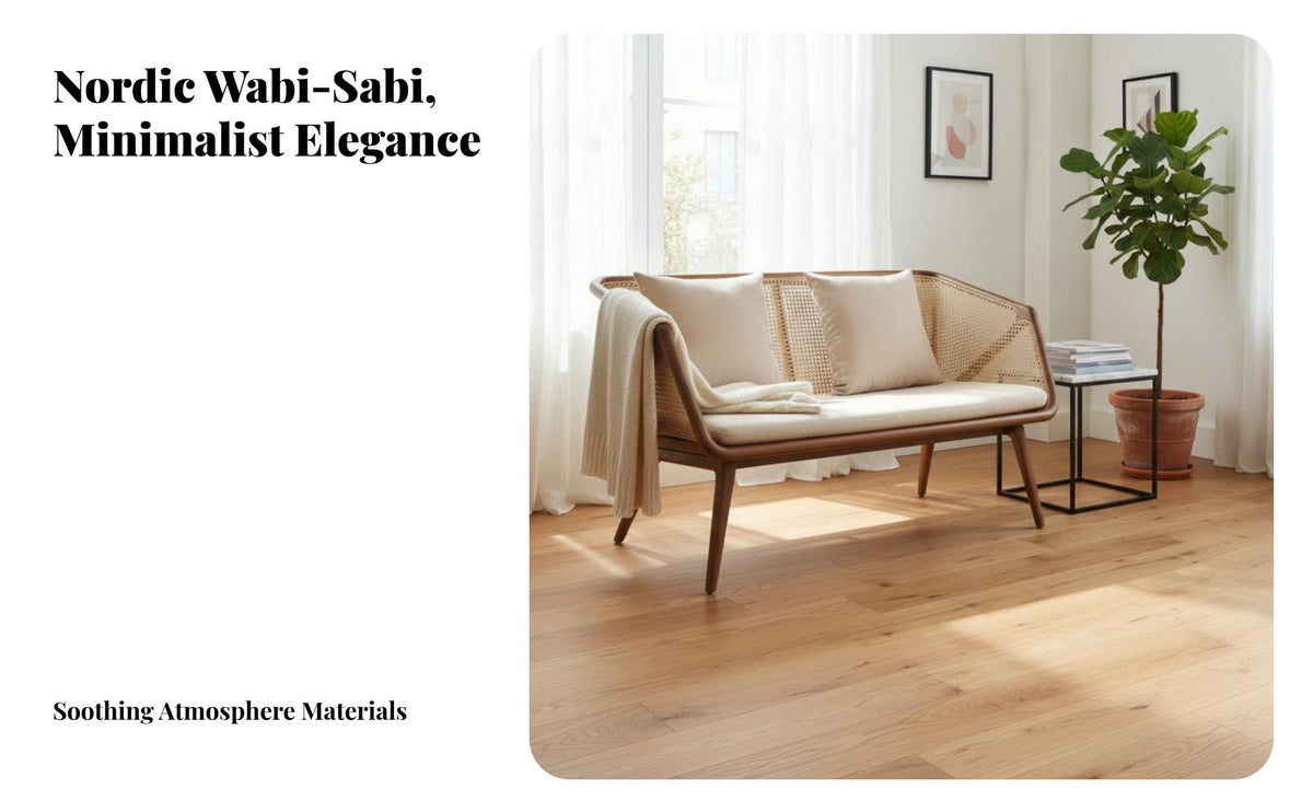 Rattan armrestrest Sofa Earthy Aesthetic look and feel Upholstered Bench with Rattan armrestrests Nordic design living Room Couch for residents, study alcove, Bedroom, Entryway
