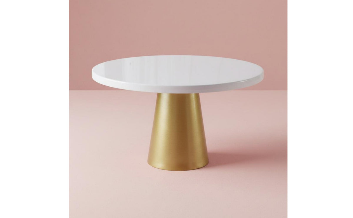 Nordic Design Gold and White Dessert Tray Elegant Design Pedestal Cake Stand Multi-Purpose Cupcake Display Stand for Wedding, Party, Afternoon Tea