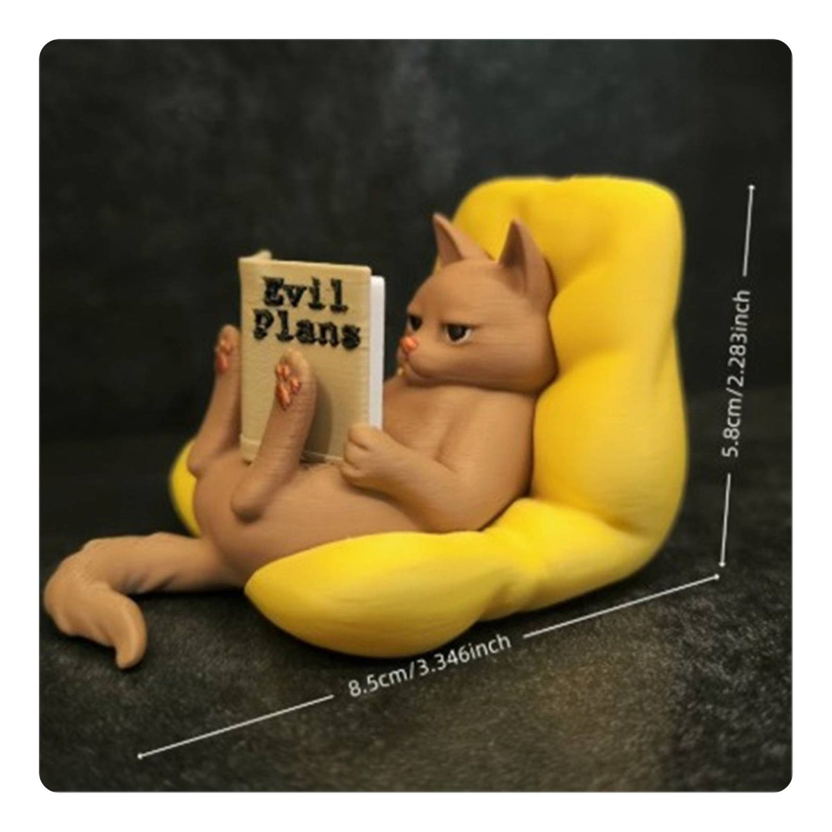 Reading Feline Figurine No Assembly Feline Reading Sculpture Handmade Look