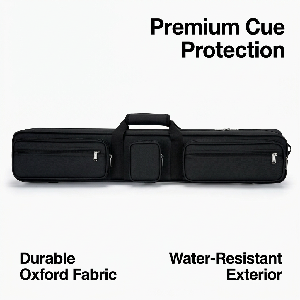 Pool Cue Bag for 1/2 Cue, Snooker Cue Bag for Travel, Billiard Cue Holder, Portable Cue Carry Bag, Snooker Cue Storage Pouch, Black Green