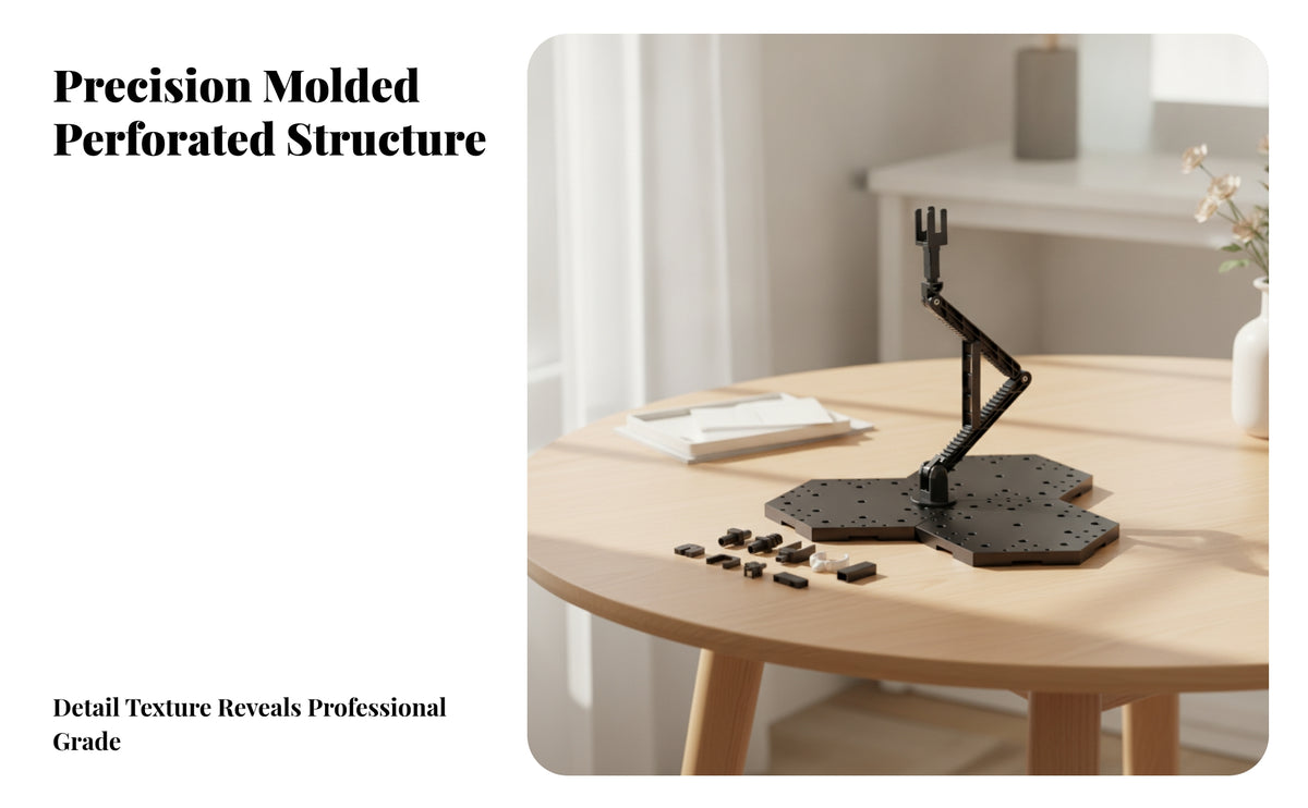 Model Display Stand with Adjustable Arm | Stable Mechanical Construction, Multi-Jointed, Action Figure Stand with Forked Holder, for Showcase