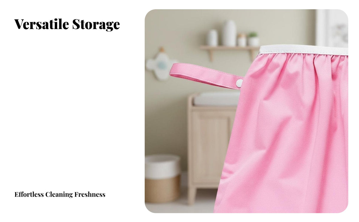 2 Pieces Hanging Diaper Bag Long-Lasting Reusable Diaper Pail Liner Waterproof Trash Can Liner Odor Locking Elastic Top Garbage