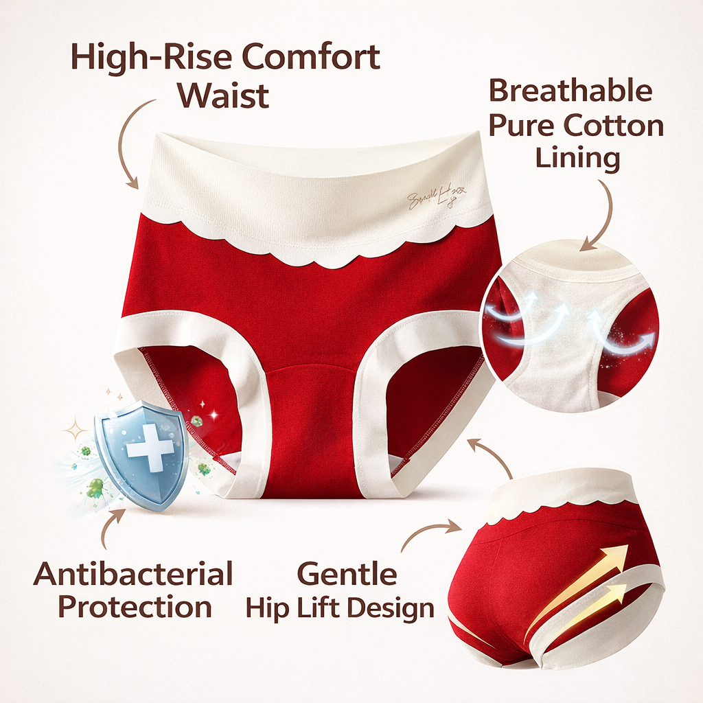 Underwear Women High Waist Breathable Knickers Multipack, Plus Size Postpartum Period Pants with Special Material
