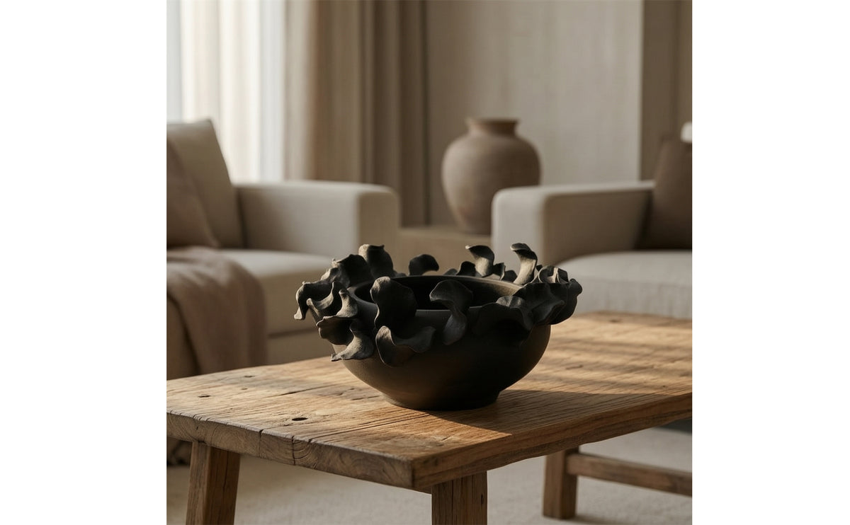 Ceramic Vase Textured Decorative Vase Vessel Matte Flower Holder Artistic for Home Decorators, Tabletop, Shelf