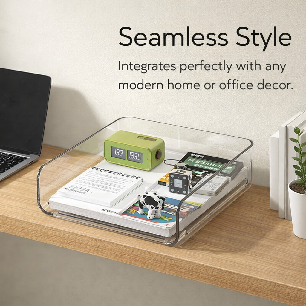Desktop File Organizer with Drawer, A4 Desk Storage for Students Workstation, Vertical Design Document Holder, PET Material