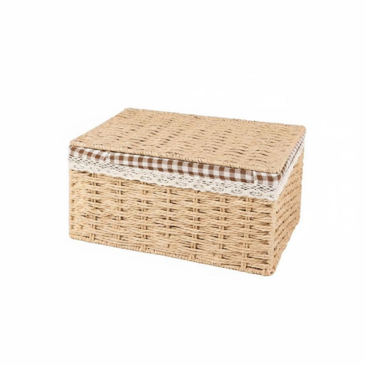 Lidded Wovendesign & aesthetic Basket adaptable Lidded Woven Box Handwoven for Students