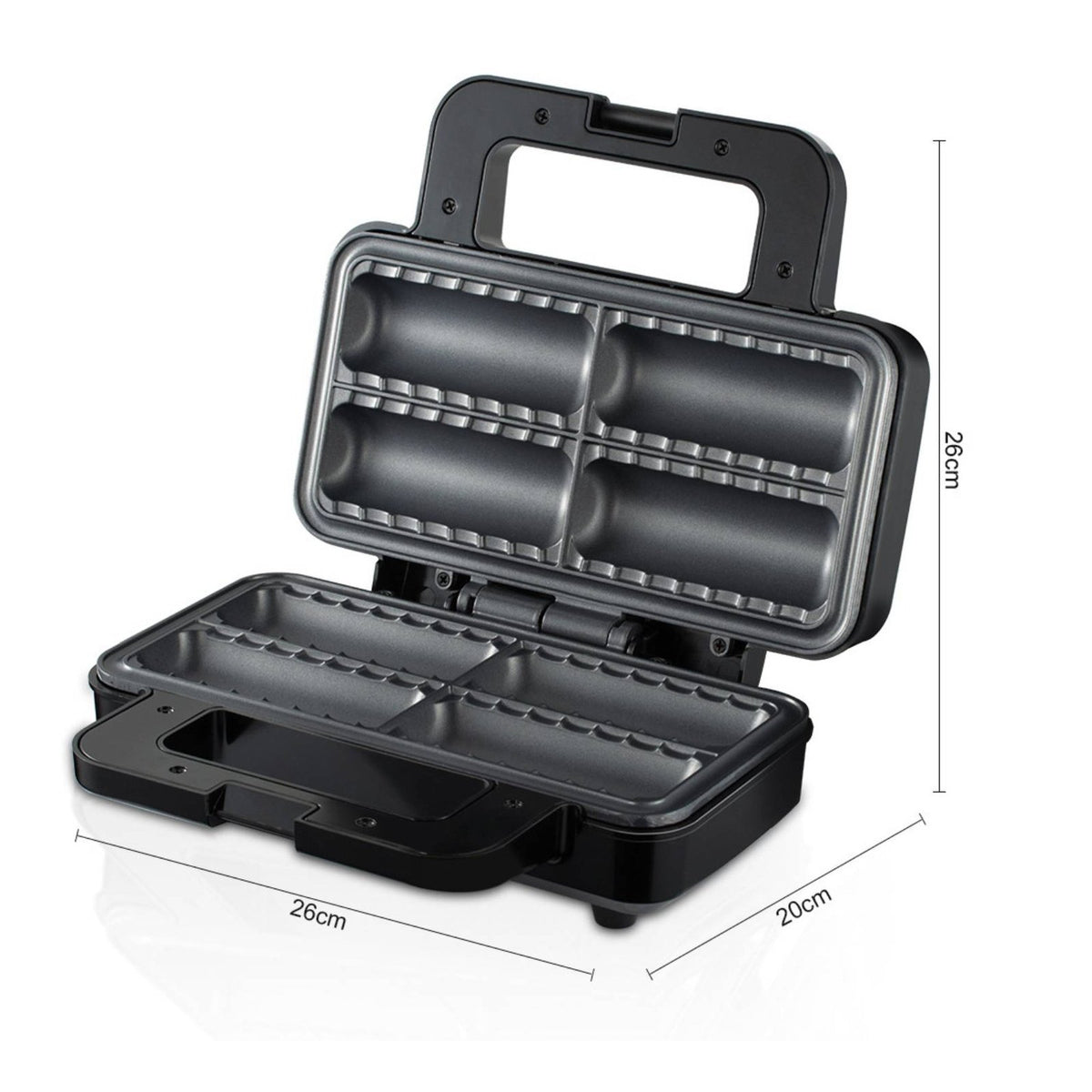 Double-Sided Heating Electric Hot Dog Cooker Easy to Clean Sausage Roll Creator Even Heat Non-Stick Sausage Baker 800W High-Power for Home