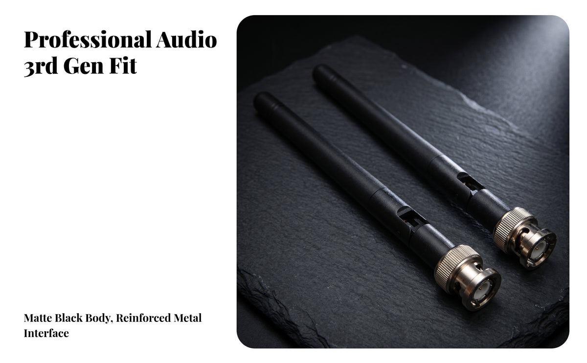 Wideband Antenna with Quarter-Turn Male | Compact 11.5 Cm Length, Matte receiving Antenna, for Live Performances
