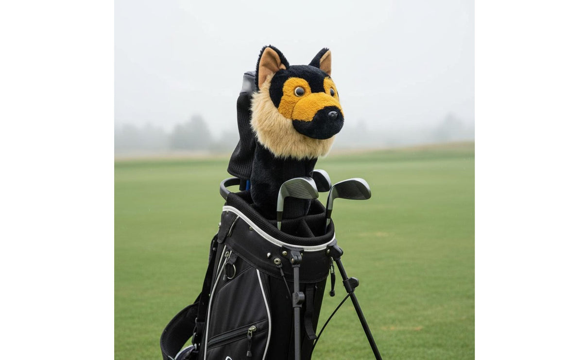 Pet Golf Headcover Shielded Furry Driver Cover Stretchable Material Dog Shaped Club Cover for Golfers
